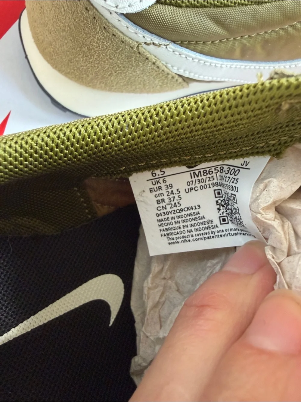 Nike Olive Green and White Waffle Racer Sneakers Moon shoes